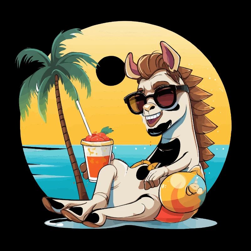 Sunny Beach Llama on Vacation