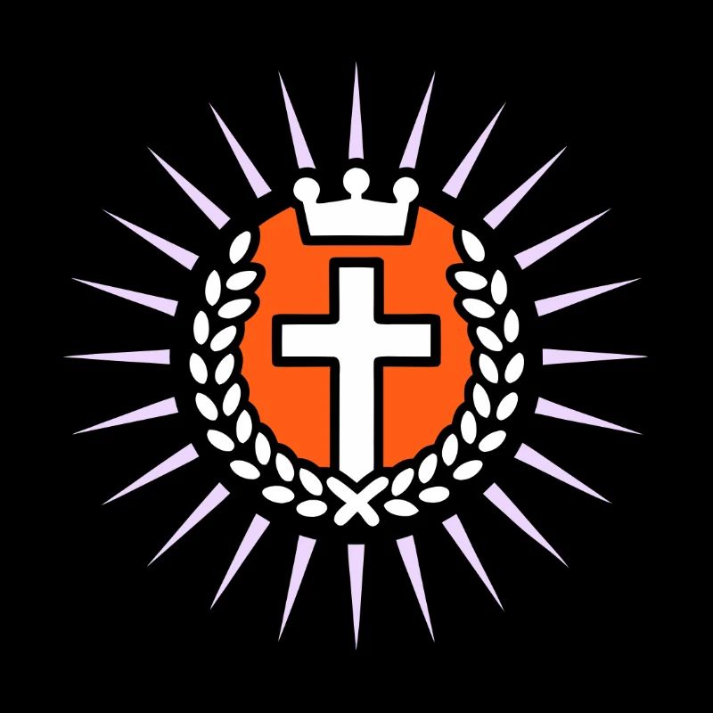 Croix à la lumière avec couronne