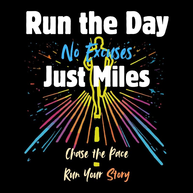 Run - Running The Day No Excuses Runner Motivation