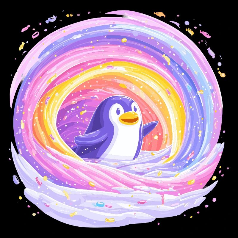 Manchot arc-en-ciel dans le vortex