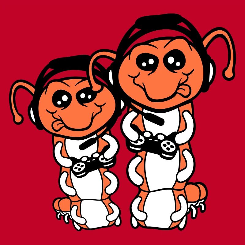 2 gamer caterpillar nerd gaming controller console game