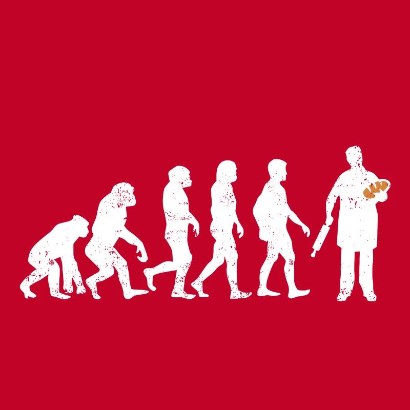 Bäcker evolution geschenk brot backen beruf teig