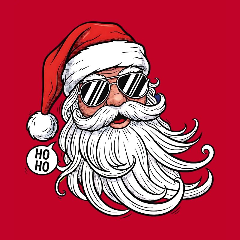 Cool Santa Comic Head with Sunglasses