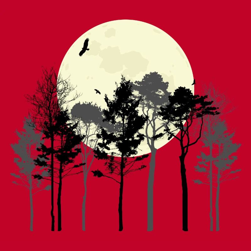 Conception de silhouette de la forêt céleste