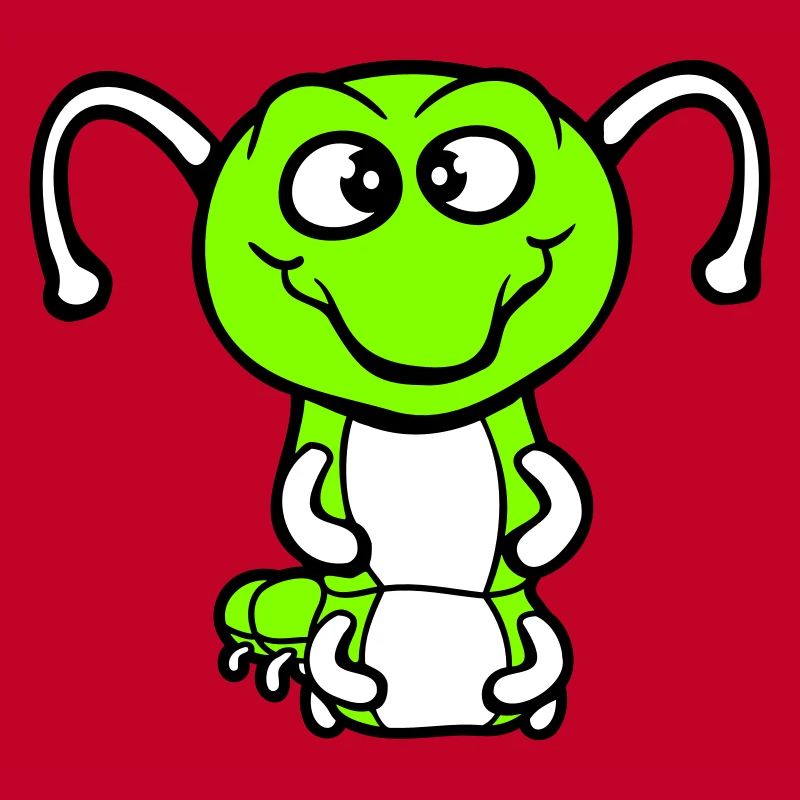 Chenille amicale douce et adorable sourit joyeuse bande dessinée