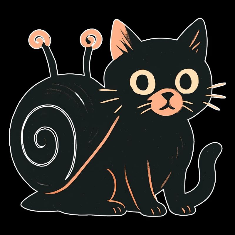 Silhouette de chat de nuit chat avec accent orange