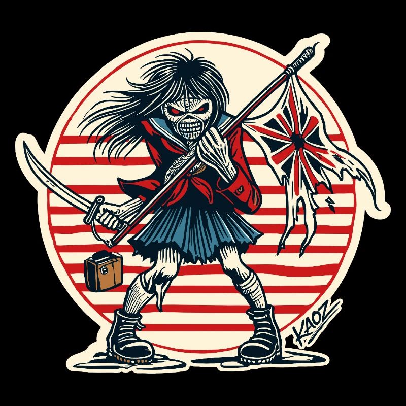 Rogue Samurai Maiden with Tattered Flag