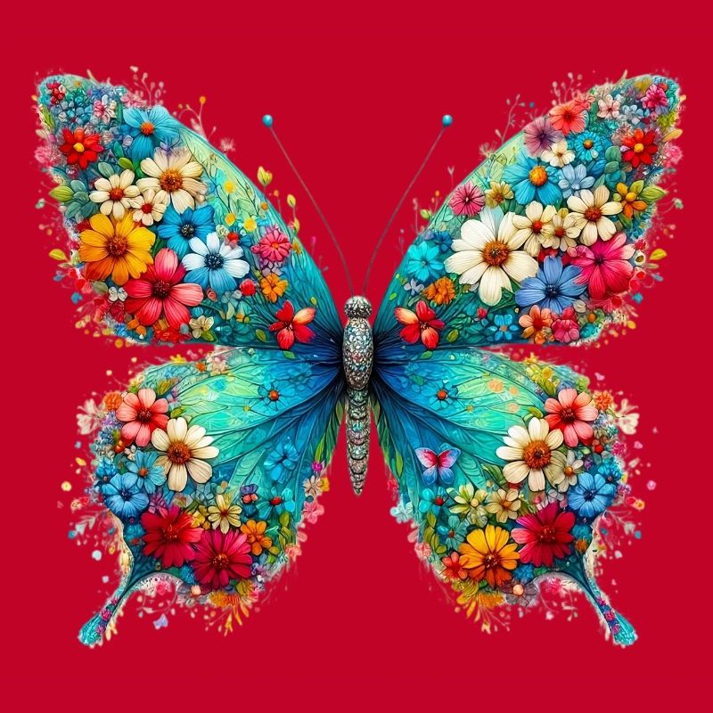 Butterfly decorated with flowers