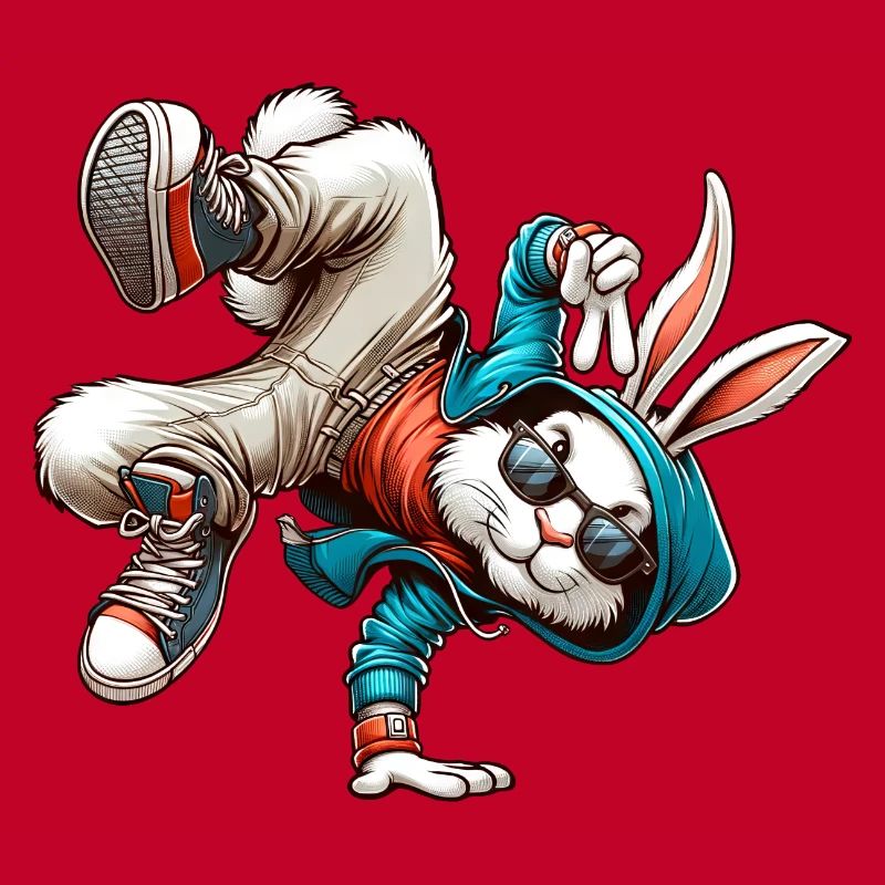 Pâques Pâques Lapin Danse Breakdance