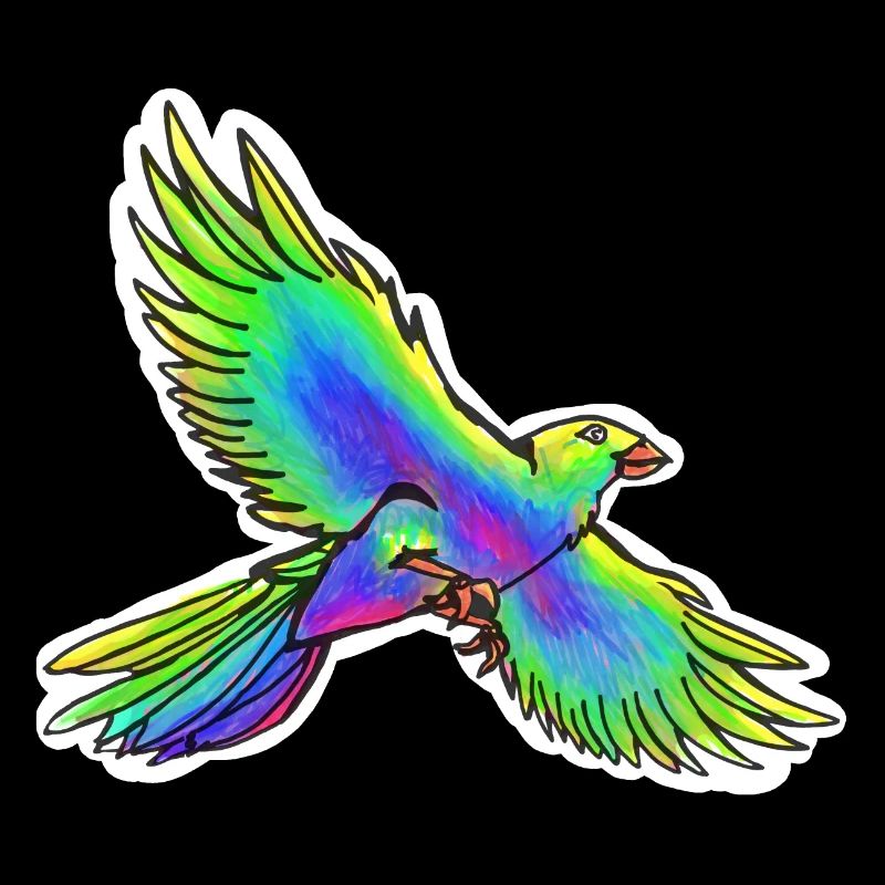 Oiseau de paradis (jaune-vert-bleu)