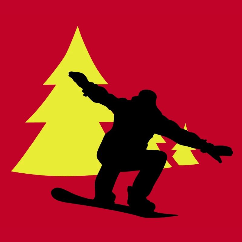 snowboarder trees