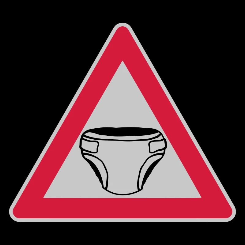 Vorsicht Schild Windel
