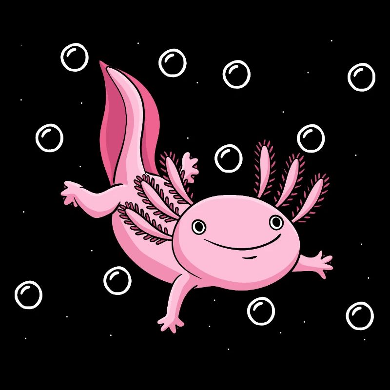 Illustration d’axolotl rose mignon