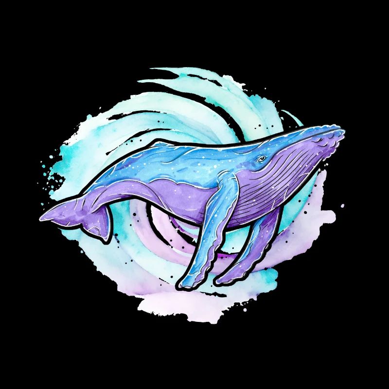 Baleine à bosse aquarelle