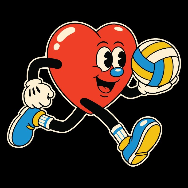 Herzvolleyball Held Valentinstag  