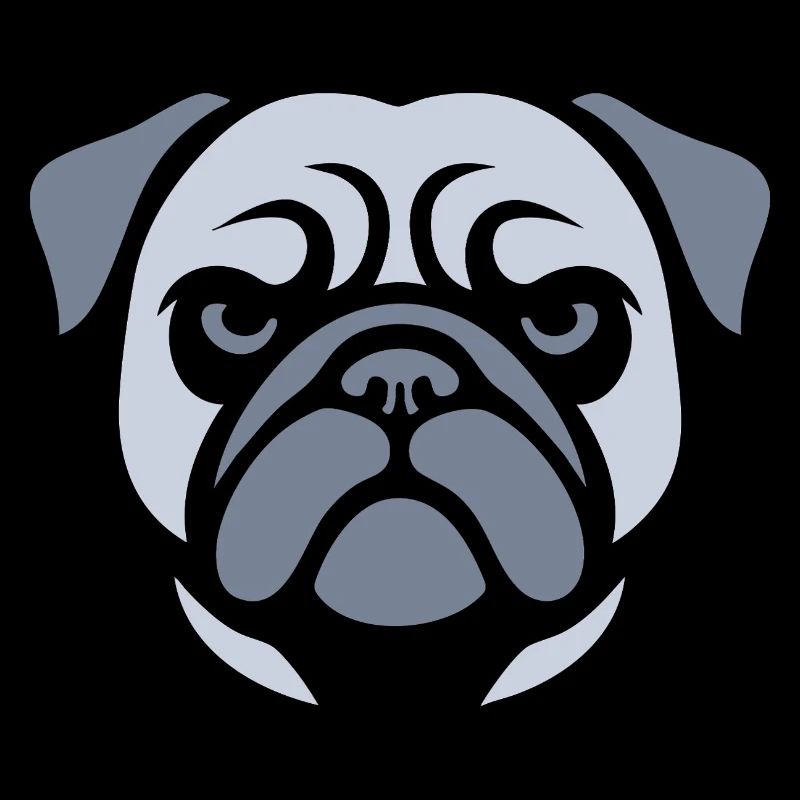 Pug , Dog head