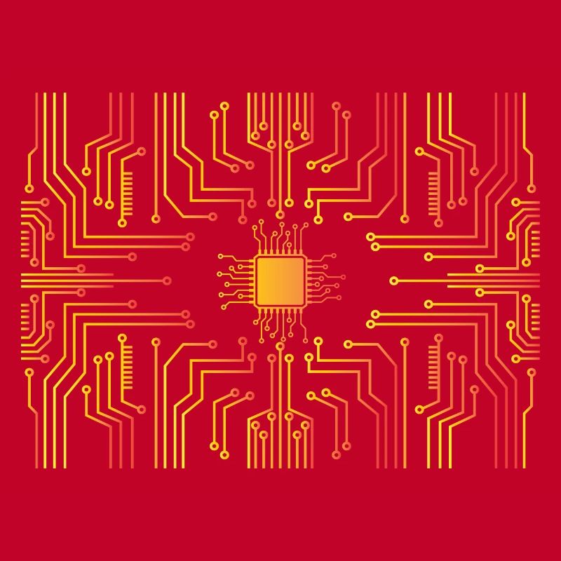Circuit board core CPU heart pc coder geek