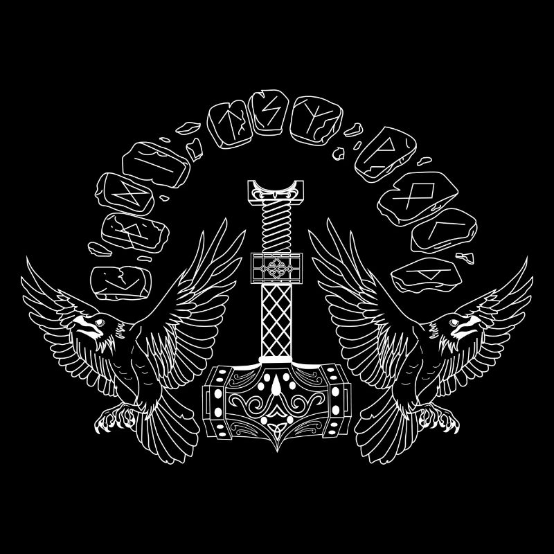 Viking Symbol Mjölnir Ravens Runes Celts North