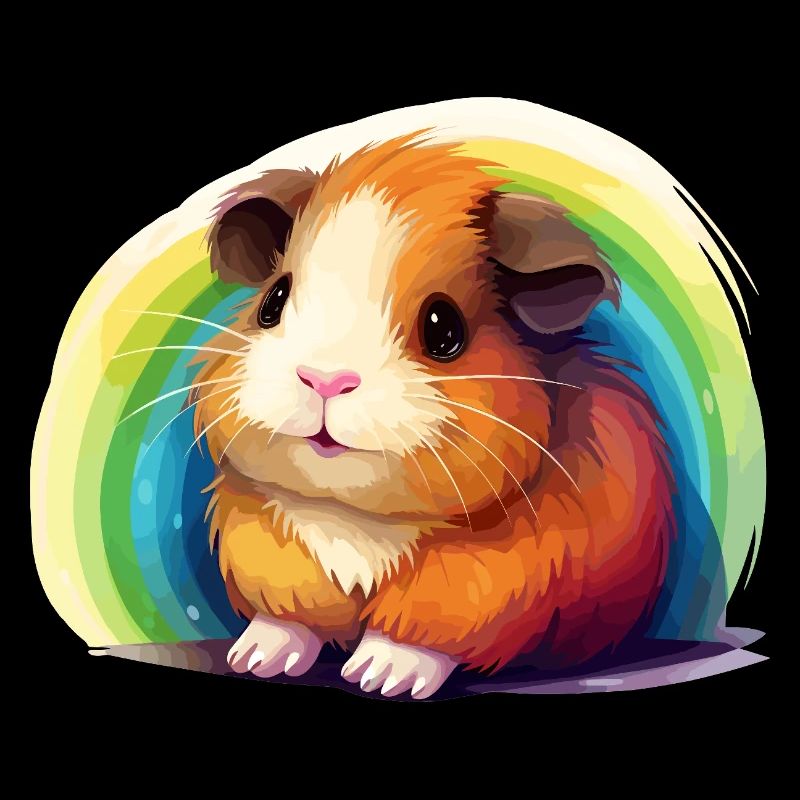 Bunter Hamster mit Regenbogenhintergrund