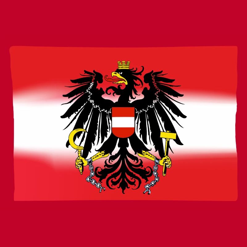 Austria flag with eagle