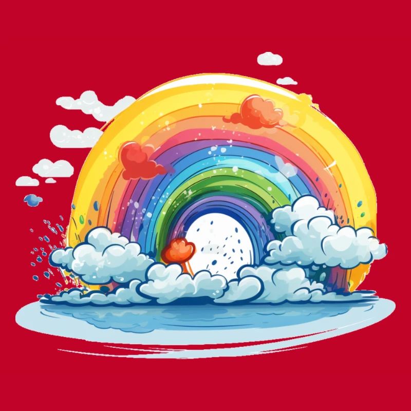 Rainbow with clouds