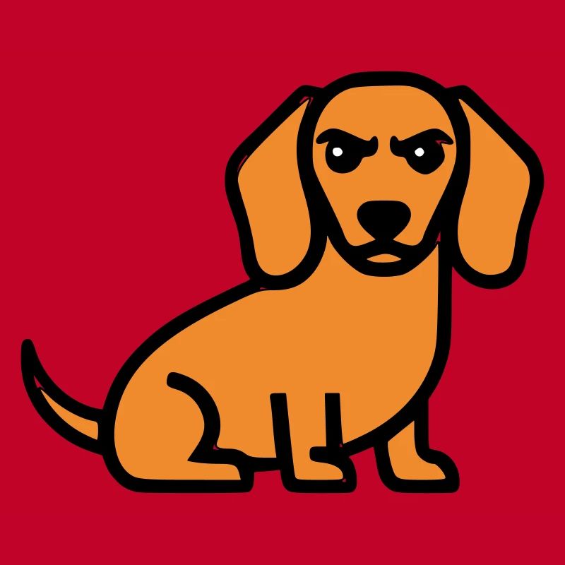 Dackel Hund Braun Comic