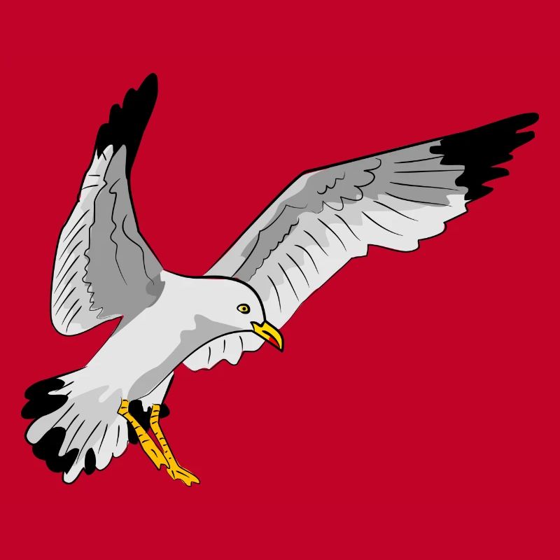 Stilvolle Seevogel Silhouette einer Möwe