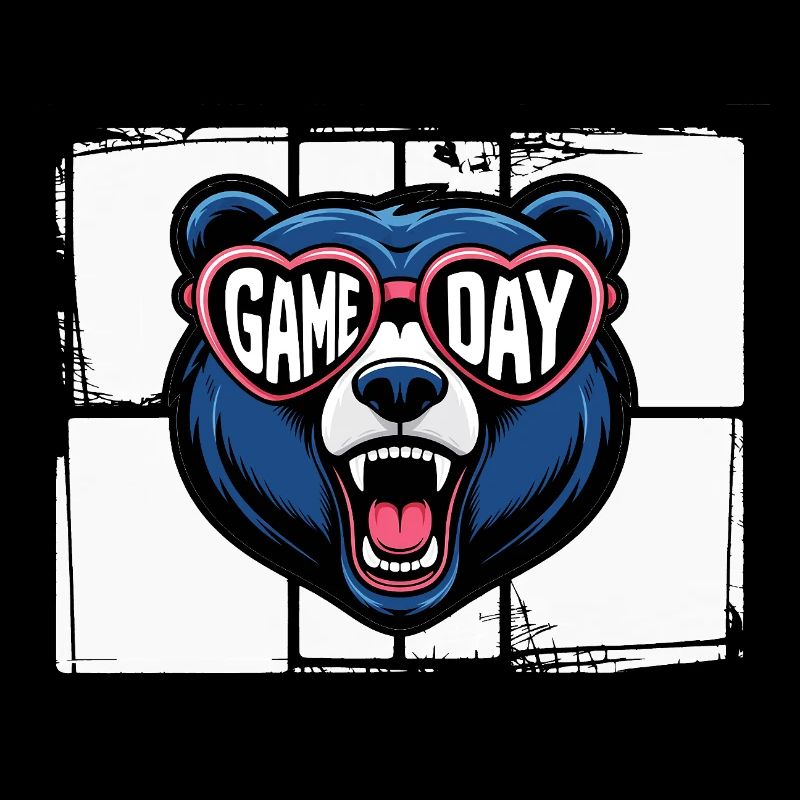 Game Day Bear with Heart Glasses