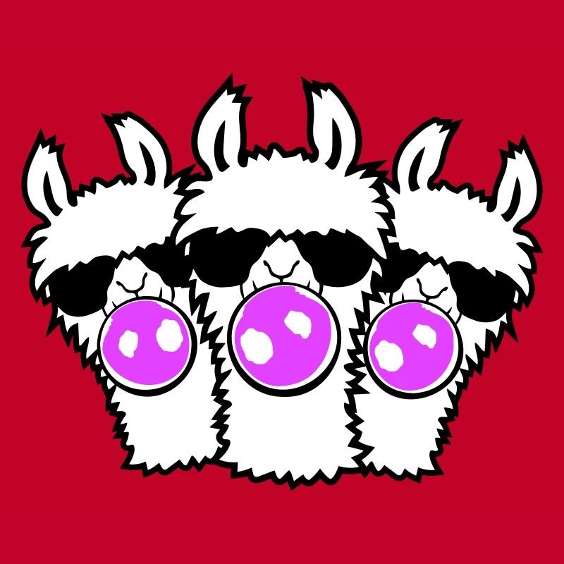 Three Llamas Bubblegum Sunglasses Squad Group Cute