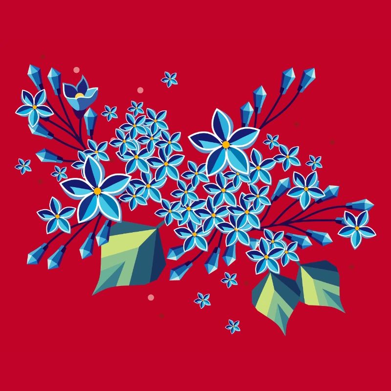 Branche de lilas – des tons bleus élégants dans un design moderne