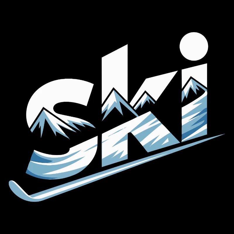 Ski Mountain Panorama Typo Design