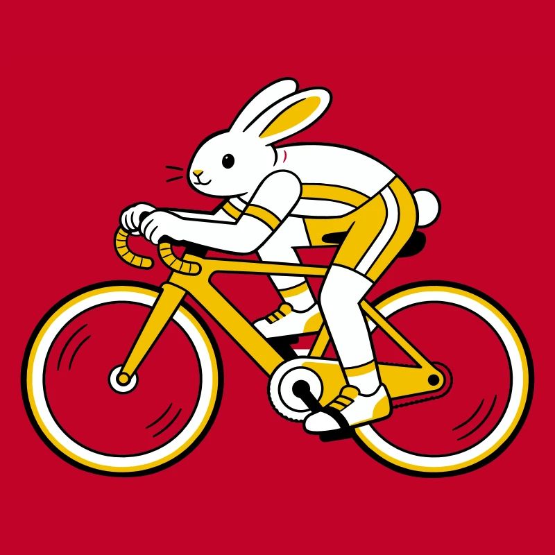 Lièvre sur un vélo de course