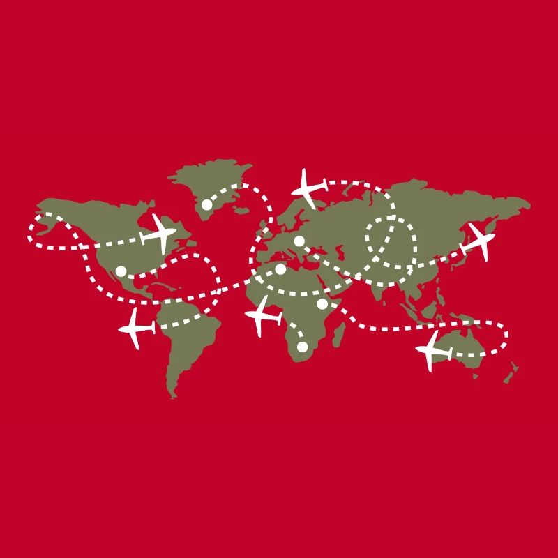 World map air traffic controller ATC flying
