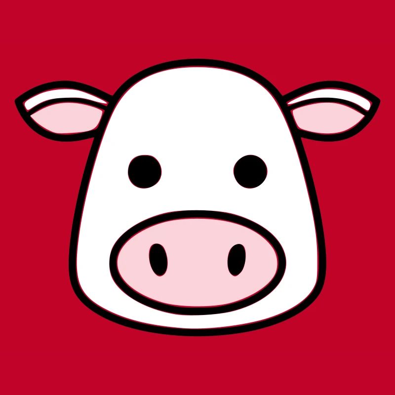 Cute Cow Head Face Comic Vector