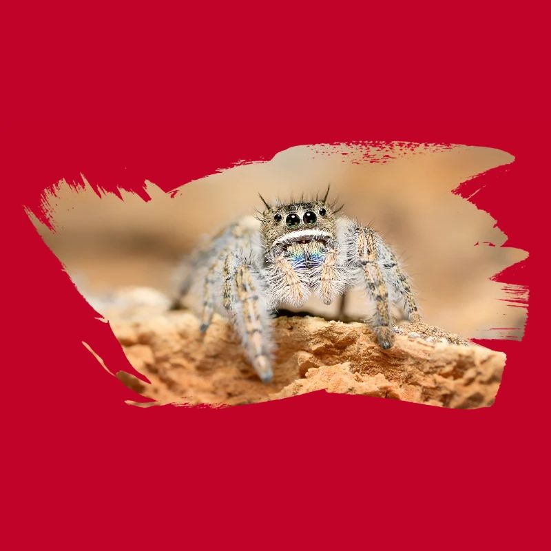 Phidippus texanus jumping spider, spring spinne.