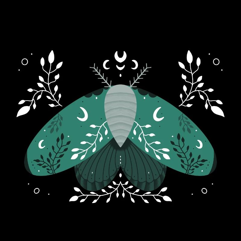 Papillon de nuit vert avec feuillage