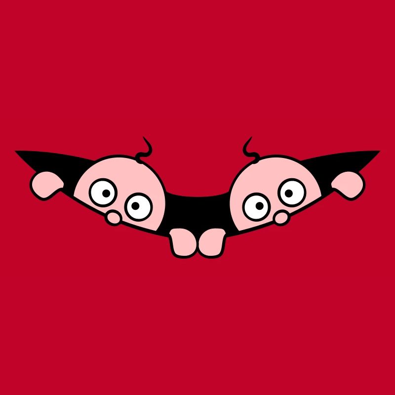 Comic Twins Peeking Out Belly 2 Bébés Enceintes