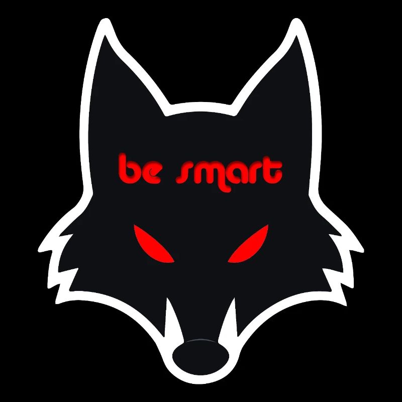 Dark wolf graphic with a message