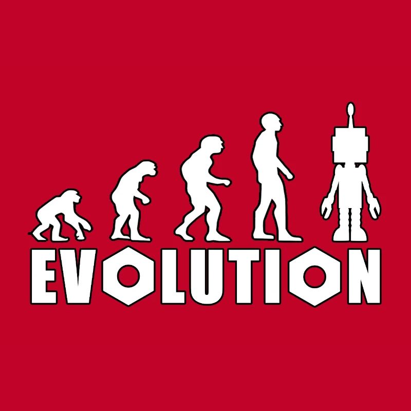 Evolution mit Roboterfigur Design