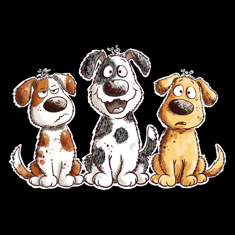 Équipe de chiens droll droll dessin animé Dog fan cadeau