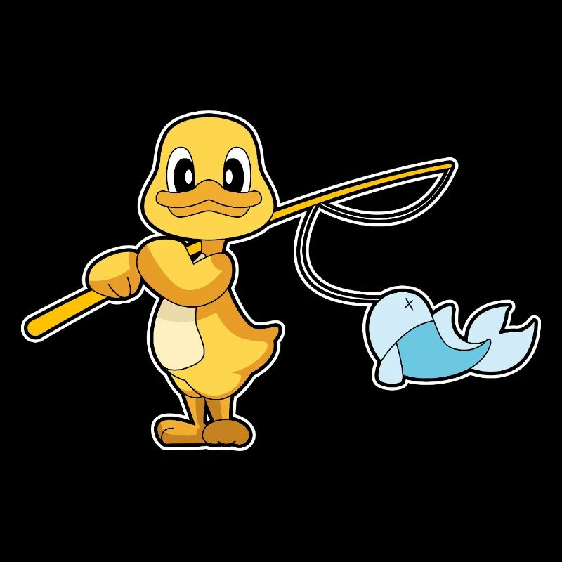 Pêche au poisson canard pêcheur