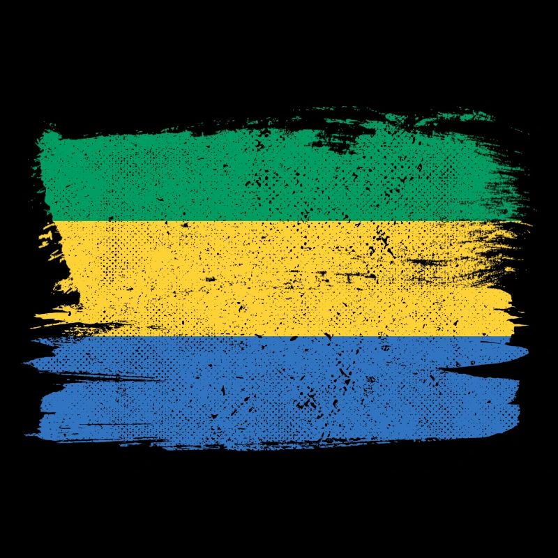 Drapeau du Gabon Drapeau Paix Vintage