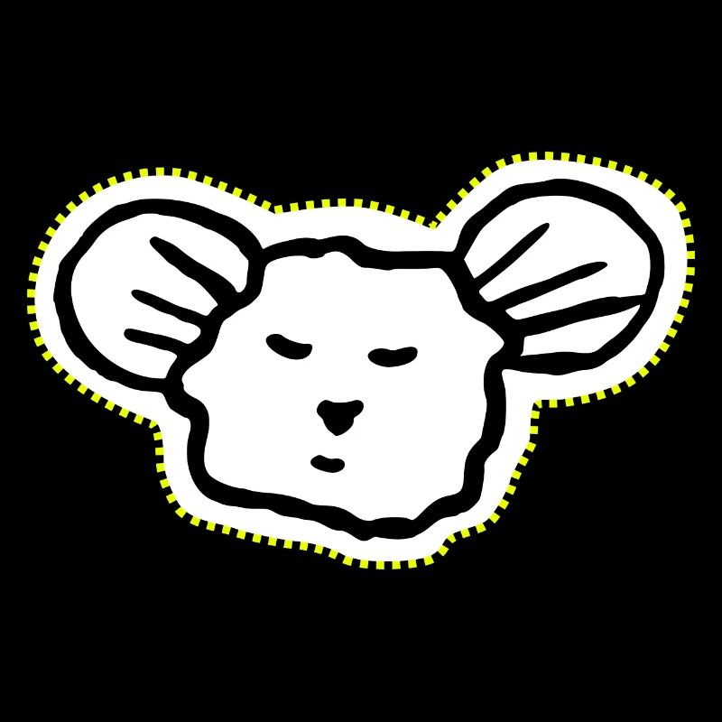 Cool, sleepy mouse face icon