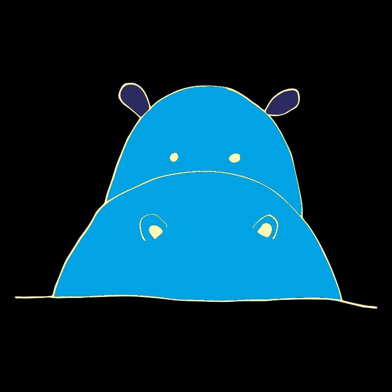 Blauer Hippo nilpferd