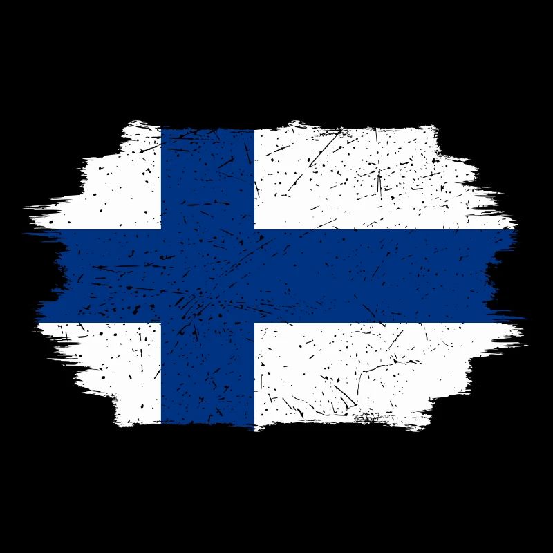 Croix du drapeau finlandais brossé