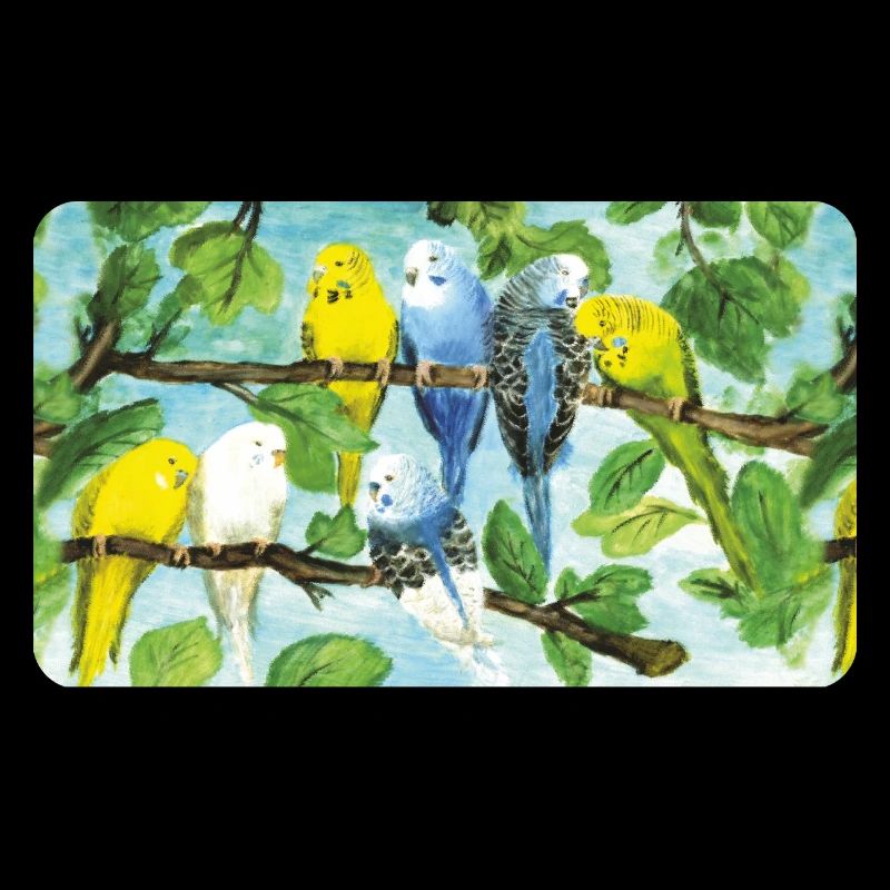 Budgies on a tree - pastel chalk