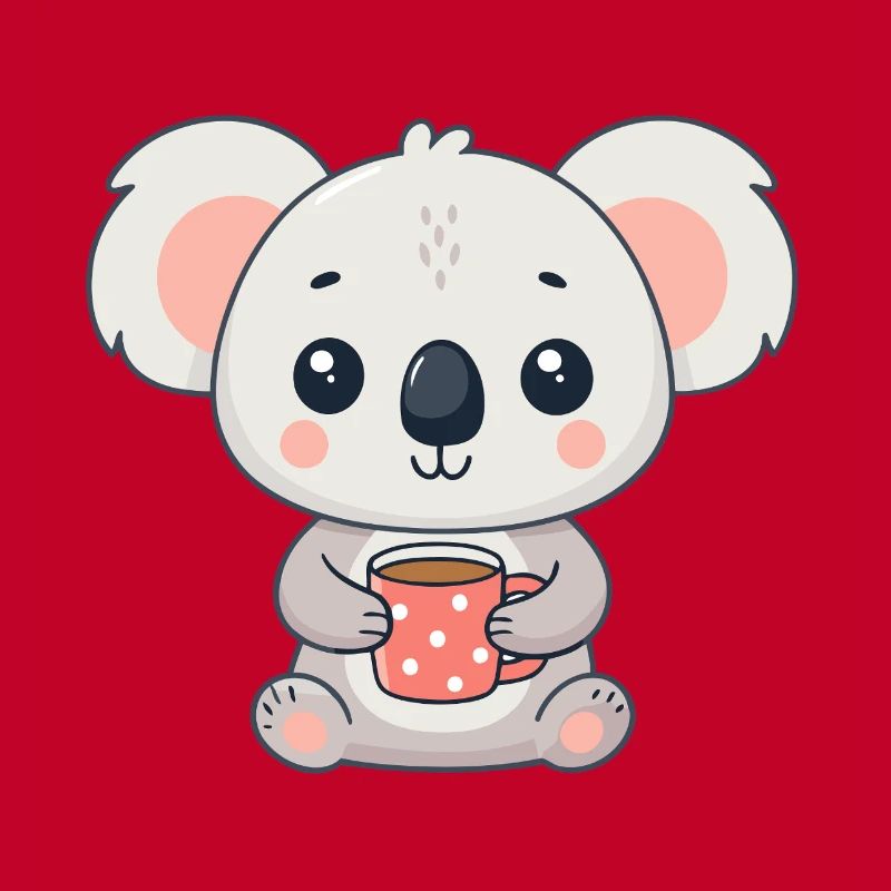 Cute Koala with Coffee