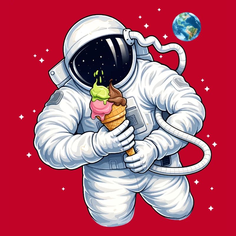 Astronaute avec une glace dans l’espace