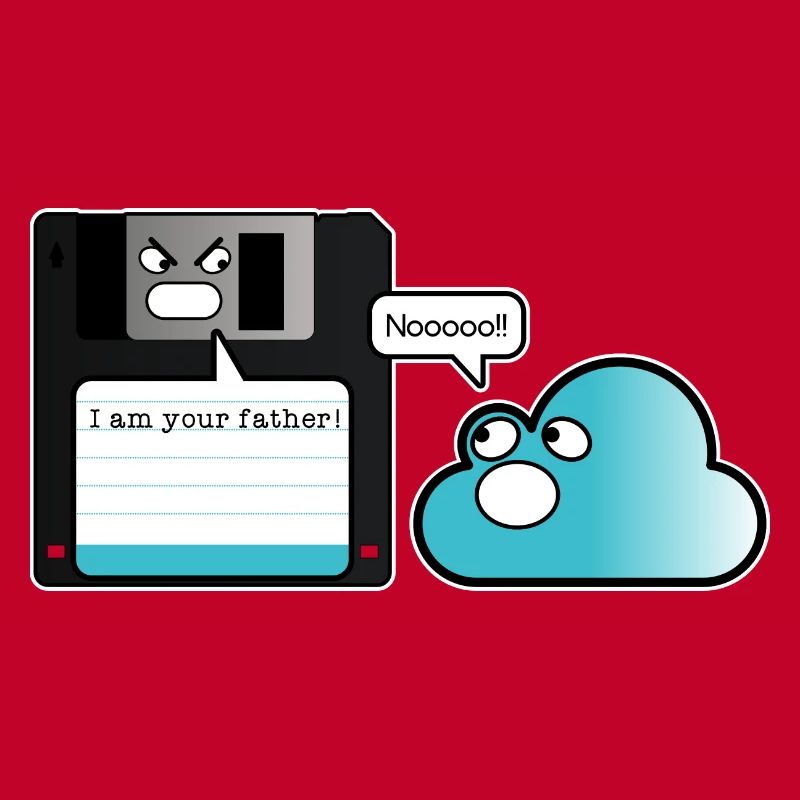 Diskette Cloud Speicher Vater Computer Witz