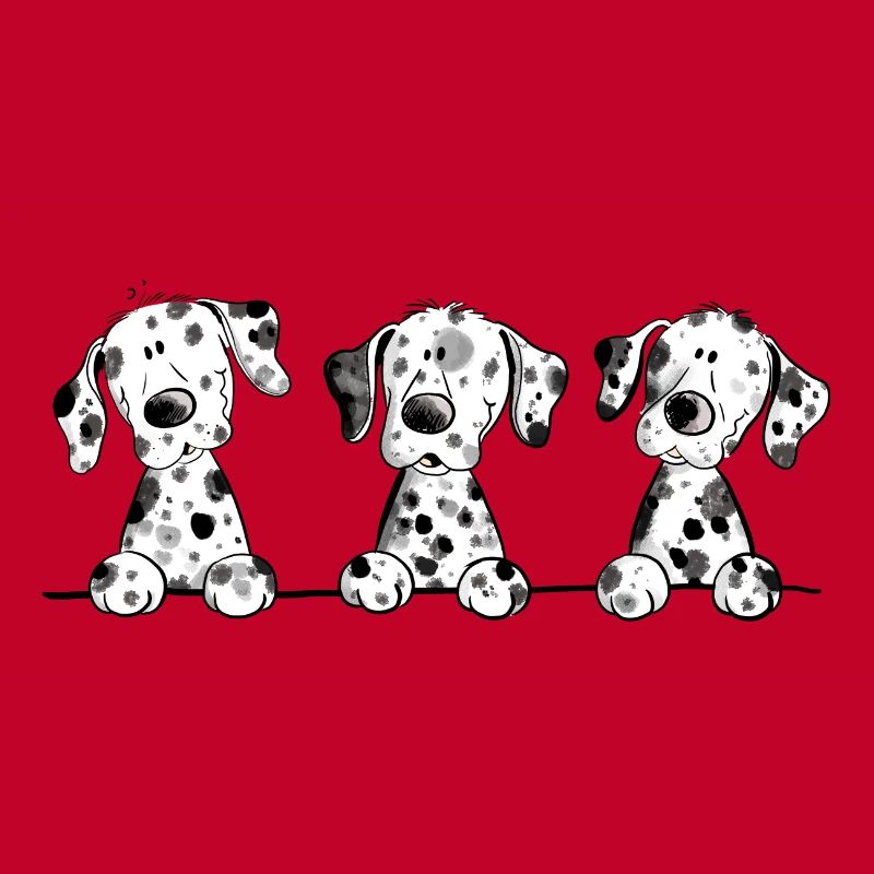 Witzige Dalmatiner Hunde Welpen Comic Geschenk
